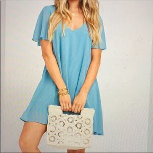 SHOW ME YOUR MUMU | Kylie Short Sleeve Mini Dress in Blue Moon Women’s Size XS